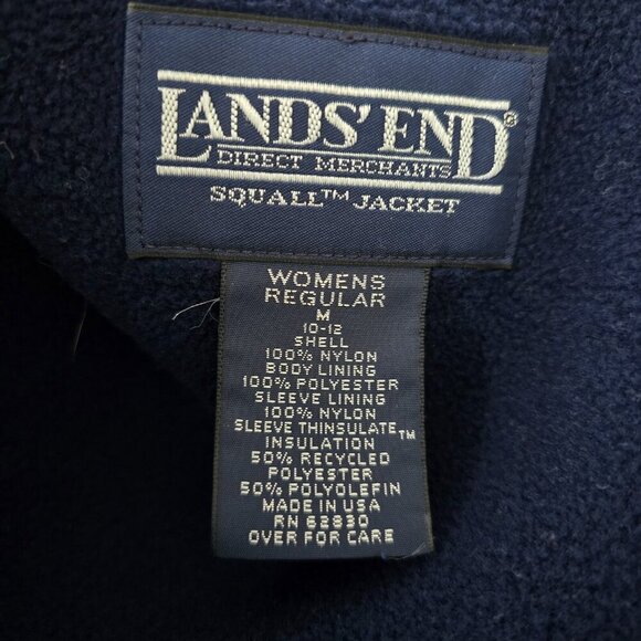 Lands End Full Zip Squall Jacket Womens Sz M 10-12 Fleece Lining Yellow Vtg USA - Picture 6 of 16